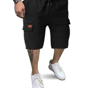 HMIYA BaumwollCargo Shorts für Herren Sommer kurz mit Taschen Organic Standard 100