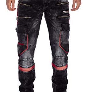 Home Cipo & Baxx Herren Jeans - Stylische Denim-Mode mit hohem markanten Details | Regular & Slim Fit | Stonewashed & Used-Ef