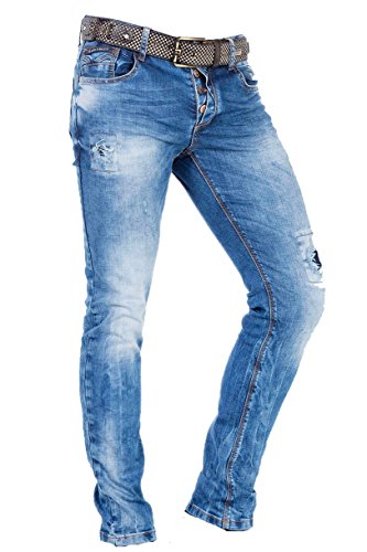 410j4lhdssl.jpg Cipo & Baxx Herren Jeanshose Ausgefallen Destroyed Slim Fit Denim Hose für trendbewusste Männer im Stadtgeschäft