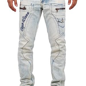 Cipo & Baxx Herren Jeans – Stylische Regular-Fit Denim mit Stone-Washed-Design & Used-Look | Bequeme & modische Jeans fü