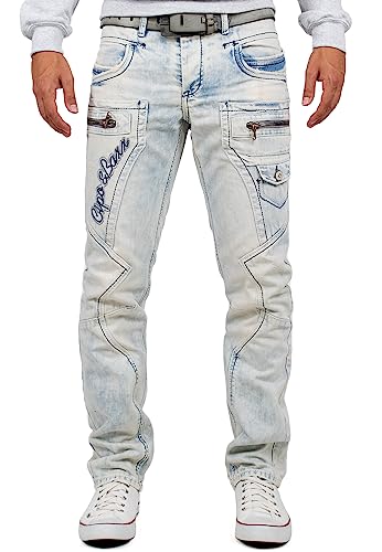 412oyj5nshl.jpg Cipo & Baxx Herren Jeans – Stylische Regular-Fit Denim mit Stone-Washed-Design | Bequeme & modische Jeans für Alltag & F