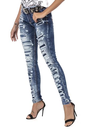 413kcouhphl.jpg Cipo & Baxx Damen Jeanshose Core Konfektionelle Größe 28 | Cipo & Baxx Damen Jeanshose Trendig und Komfortabel Blau | C