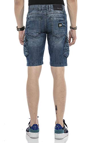 414relgb4fl.jpg Cipo & Baxx Herren Premium Jean Short Denim Freizeit Bermuda Hose | Cipo & Baxx Herren Cargo Premium Jeans Freizeit Kur