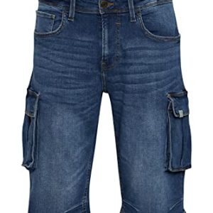 Project PRNordin Herren Cargo Jeans Shorts - Stretch Stretch Regular Fit, Größe M, Blau