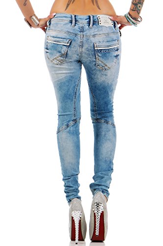 41d8tp3wiml.jpg Cipo & Baxx Damen Jeans - Stylische Regular & Slim Fit Modelle mit Stretch | Bequeme Passform, Top Verarbeitung, Used-Lo