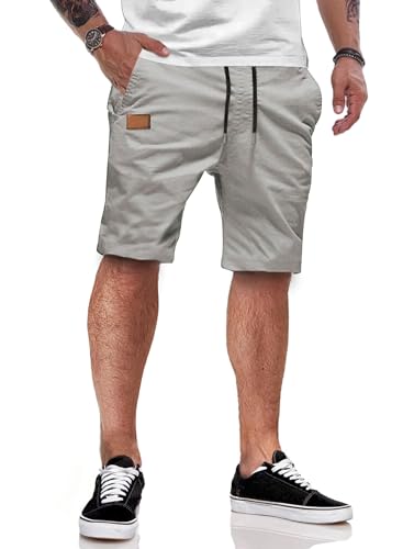 41dhs7zc0il.jpg JMIERR Kurze Hosen Herren Sommer Chino Baumwolle Elastische Taille mit Taschen Trendige Sommershorts für Herren mit elas