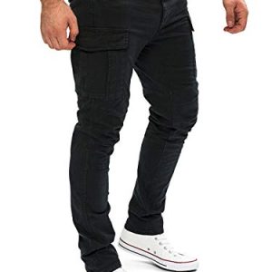Yazubi Jayden Herren Cargo Hose Baumwoll Cargo Jeans Trendige BaumwollenzugestellComfortable und SpielendraftigGrosse 32