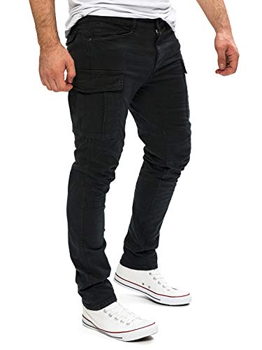 41depsnr0bl.jpg Yazubi Jayden Herren Cargo Hose Baumwoll Cargo Jeans Trendige BaumwollenzugestellComfortable und SpielendraftigGrosse 32