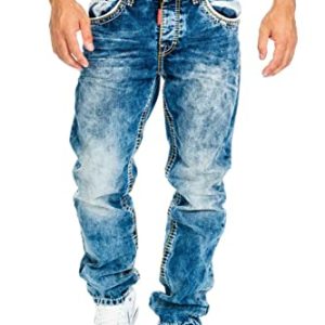 Cipo & Baxx Herren Jeans Hose mit Nähten für Stadtgebrauch comfortale Bequemlichkeit im Design mit flexibler Tailoring 3