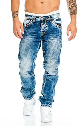 41dwetmqqnl.jpg Cipo & Baxx Herren Jeans Hose mit Nähten für Stadtgebrauch comfortale Bequemlichkeit im Design mit flexibler Tailoring 3