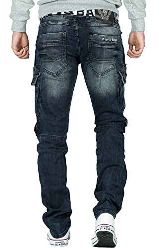 41ekwwvgk1l.jpg Cipo & Baxx Herren Stylische Freizeitjeans im Bikerstyle – Regular Fit oder Slim Fit | Stone Washed Denim mit Ziernähten