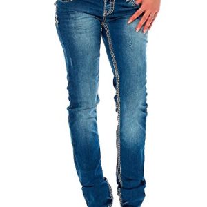 Home Cipo & Baxx Damen Jeans - Einzigartige Styles & Auffällige Designs | Trendige Farbkleckse & Komfortable Fit | Ideal für