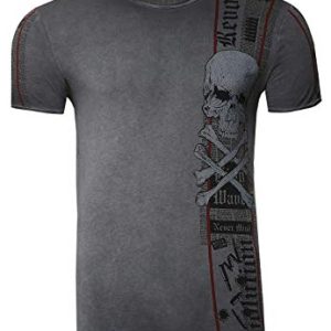 Rusty Neal Herren T-Shirt mitahlbaciescher Totenkopf-Print 100% Baumwolle S M L XL XXL 267