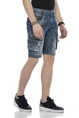 41nqiziuyal.jpg Cipo & Baxx Herren Premium Jean Short Denim Freizeit Bermuda Hose | Cipo & Baxx Herren Cargo Premium Jeans Freizeit Kur