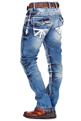 41nzjd5wpml.jpg Cipo & Baxx Herren Jeans Hose Straight Fit Denim Regular Fit Jeanshose CD328 elektrosta AkronymComfort Gel-Behlicität Ak