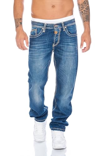 41rmwmosel.jpg Cipo & Baxx Herren Jeans Hose mit Nähten für Aktive Männer im Urbanen AlltagComfortable Jeans Hose mit ModernemDesign un
