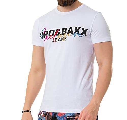 41t9etv5vcl.jpg Cipo & Baxx Herren Prägedruck Print T-Shirt Kurzarm Trendig Design für Jünglinge CT737