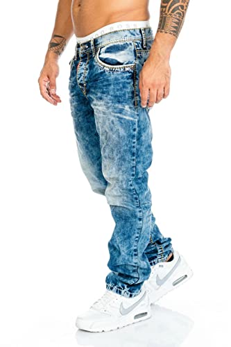41uetdh4jwl.jpg Cipo & Baxx Herren Jeans Hose mit Nähten für Stadtgebrauch comfortale Bequemlichkeit im Design mit flexibler Tailoring 3