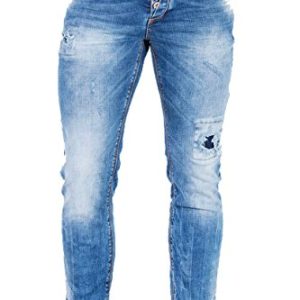 Cipo & Baxx Herren Jeanshose Ausgefallen Destroyed Slim Fit Denim Hose für trendbewusste Männer im Stadtgeschäft