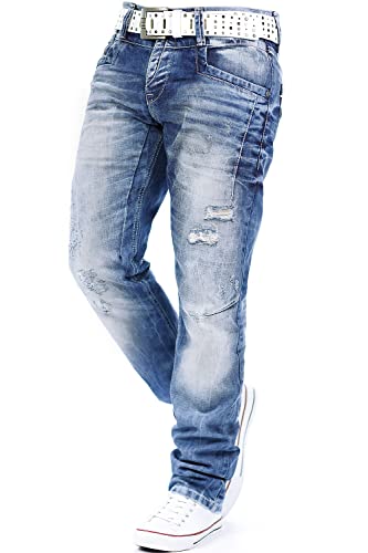 41vikdbxtql 1.jpg Cipo & Baxx Herren Jeans – Stilvolle Regular-Fit Denim mit Kontrastnähten | Bequeme & Modische Jeans für Männer | 5-Pock