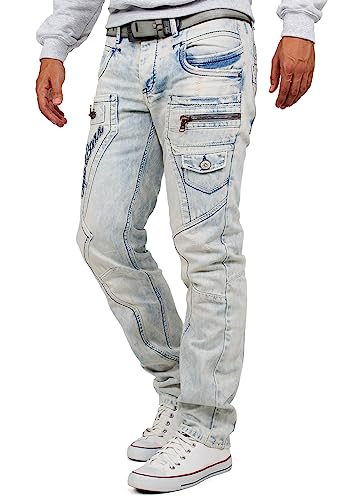 41w1p9albql.jpg Cipo & Baxx Herren Jeans – Stylische Regular-Fit Denim mit Stone-Washed-Design | Bequeme & modische Jeans für Alltag & F