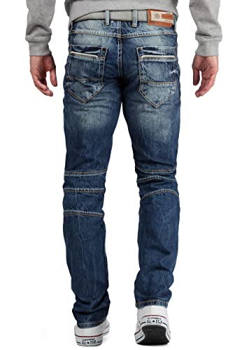 41y4glj gtl.jpg Cipo & Baxx Herren Stylische Freizeitjeans im Bikerstyle – Regular Fit oder Slim Fit | Stone Washed Denim mit Ziernähten