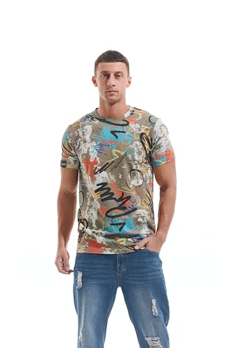 41bh4d5ppll.jpg RONOMO Männer T-Shirt | 95% Baumwolle 5% | Street Graffiti | mittlere Elastizität | Vorwäscheschutz | Stacking