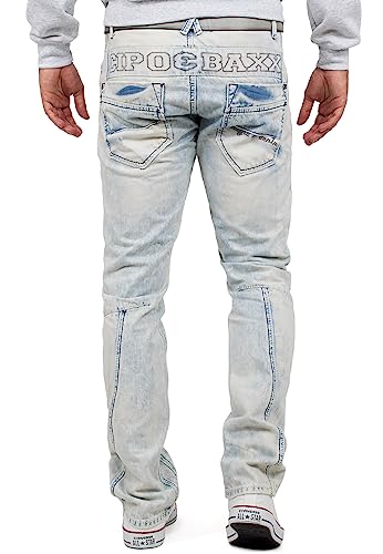 41confu1xcl.jpg Cipo & Baxx Herren Jeans – Stylische Regular-Fit Denim mit Stone-Washed-Design | Bequeme & modische Jeans für Alltag & F