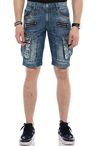 41cpjqplgwl 1.jpg Cipo & Baxx Herren Premium Jean Short Denim Freizeit Bermuda Hose | Cipo & Baxx Herren Cargo Premium Jeans Freizeit Kur