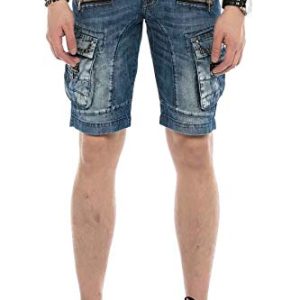 Cipo & Baxx Herren Premium Jean Short Denim Freizeit Bermuda Hose | Cipo & Baxx Herren Cargo Premium Jeans Freizeit Kur