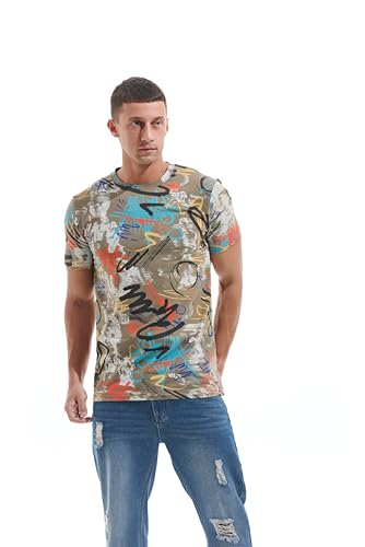 41crqitsihl.jpg RONOMO Männer T-Shirt | 95% Baumwolle 5% | Street Graffiti | mittlere Elastizität | Vorwäscheschutz | Stacking