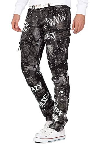 41dwctvrjtl.jpg Cipo & Baxx Herren Jeans – Stylische Denim-Mode mit hohem Markanten Design |Regular & Slim Fit für Männer | Biker & Carg