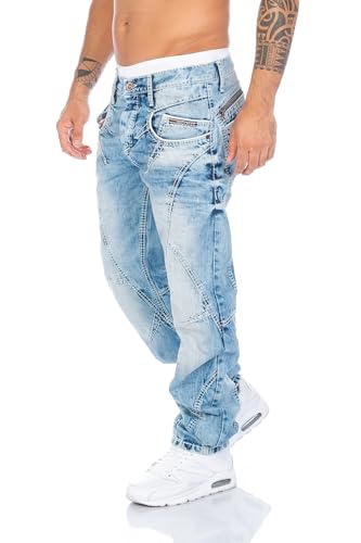 41gcht98 jl.jpg Cipo & Baxx Herren Jeans Hose mit Nähten fürComfort und Stil imUrbanen Alltag mitStretch-Funktion undVarious Fit Optione