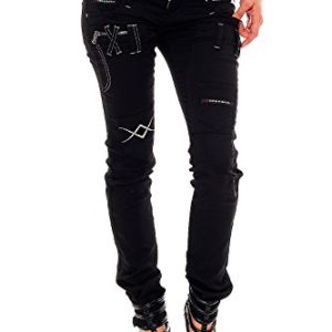 Cipo & Baxx Damen Jeans - Elegant & Trendig |cargo details & farbenklarce | perfekt für jeden anlass