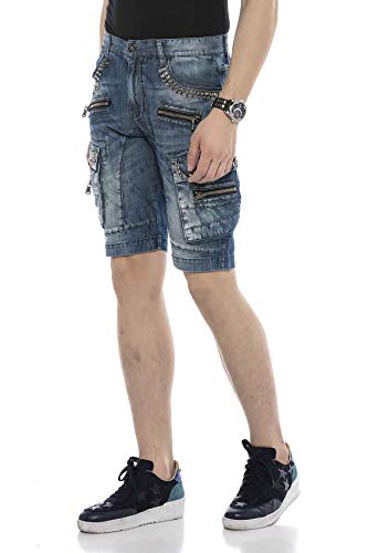 41memh 7kpl.jpg Cipo & Baxx Herren Premium Jean Short Denim Freizeit Bermuda Hose | Cipo & Baxx Herren Cargo Premium Jeans Freizeit Kur