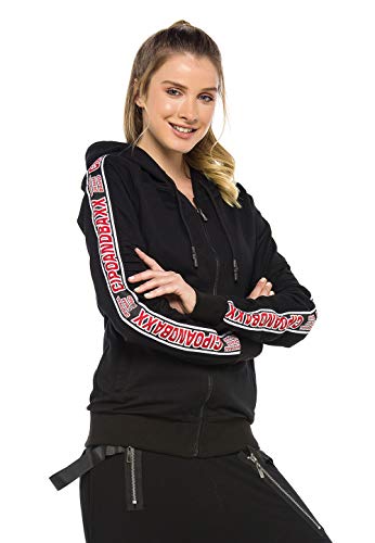 41mvnab0bxl.jpg Cipo & Baxx Damen Sweatjacke Kapuzenpulli Jacke Sweater Freizeit Übergangsjacke mit Schriftzügen + Comfort+ Jüngere Frau