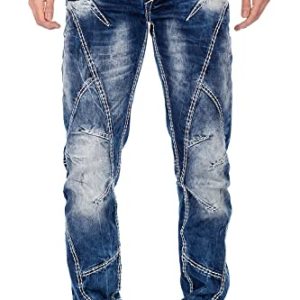 Home Cipo & Baxx Herren Jeans – Stylische Regular-Fit Denim mit Stone-Washed-Design & Used-Look | Bequeme & modische Jeans fü