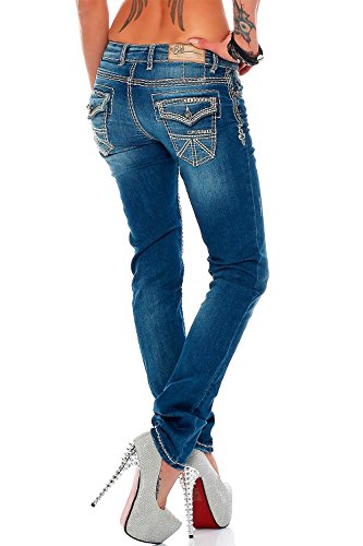 41tcvgocwol 1.jpg Cipo & Baxx Damen Jeans - Einzigartige Styles & Auffällige Designs | Trendige Farbkleckse & Komfortable Fit | Ideal für