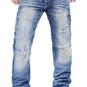 Home Cipo & Baxx Herren Jeans – Stilvolle Regular-Fit Denim mit Kontrastnähten | Bequeme & Modische Jeans für Männer | 5-Pock
