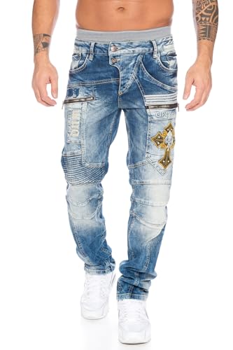41uo anayml.jpg Cipo & Baxx Herren Nähte Jeans Hose - Duftig und bequem -größe 32x32