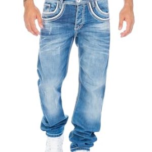 Cipo & Baxx Herren Jeans Hose Modern Comfort Fit fürcomfortable Alltagsbekleidung