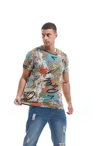41xsdxtwphl.jpg RONOMO Männer T-Shirt | 95% Baumwolle 5% | Street Graffiti | mittlere Elastizität | Vorwäscheschutz | Stacking