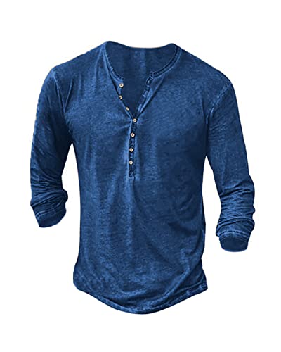 41ytdbgz8ml.jpg NEMXCE Vintage Henley Hemd Herren Kurzarm Slim Fit V-Ausschnitt T-Shirt