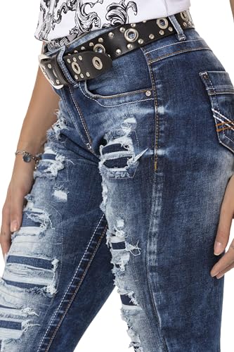 510el xj1dl.jpg Cipo & Baxx Damen Jeanshose Core Konfektionelle Größe 28 | Cipo & Baxx Damen Jeanshose Trendig und Komfortabel Blau | C
