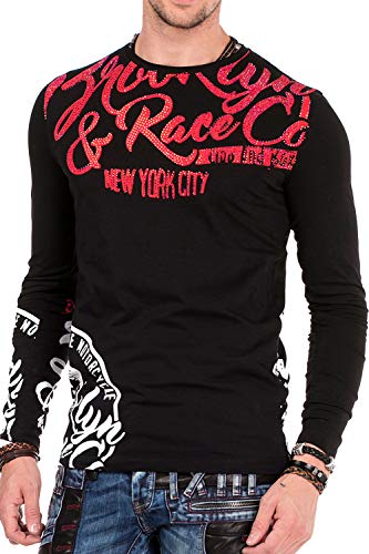 516an87zlsl.jpg Cipo & Baxx Herren Langärmel-Shirt Schwarz