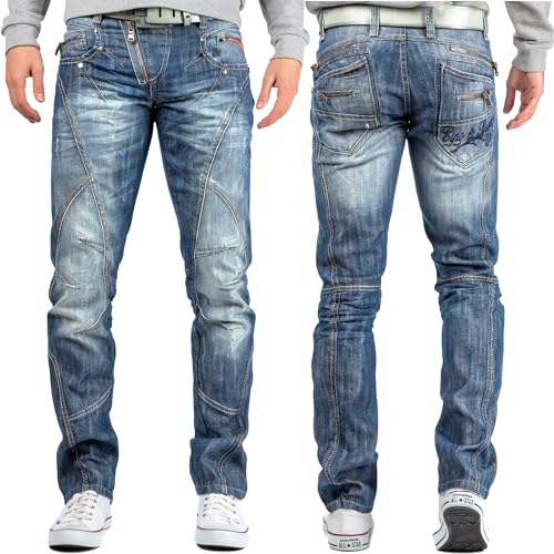 516p91pff8l.jpg Cipo & Baxx Jeans Herren Regular-Straight Fit Kontrastnaht Pants füractive Hip-BeForever Comfortable Stretch Jeans Regul