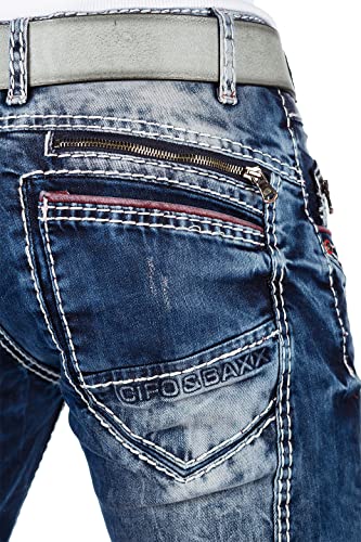 51eqqyjhaxl 1.jpg Cipo & Baxx Herren Jeans – Stylische Regular-Fit Denim mit Stone-Washed-Design & Used-Look | Bequeme & modische Jeans fü