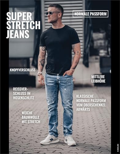 51isovrerfl.jpg Stretch Herrenjeans | Bequeme und vielseitige Denim Hose für Männer | Ideal für Alltag, Arbeit und Freizeit - Stretch Je