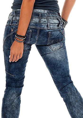 51okjdccaul 1.jpg Cipo & Baxx Damen Skinny Fit Jeans Hose Slim Fit Dreifachbund Pants WD245 - Hochwertige Jeans für slimmende Figuren