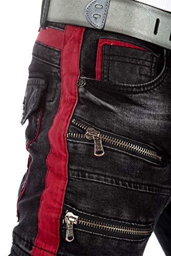 51qwjtbzyyl 1.jpg Cipo & Baxx Herren Jeans - Stylische Denim-Mode mit hohem markanten Details | Regular & Slim Fit | Stonewashed & Used-Ef